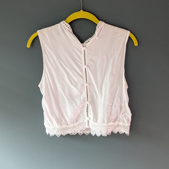 White S Crop Top Bundle Lace Dainty Garden Summer Fairy Forever 21 Floral - Picture 4 of 11